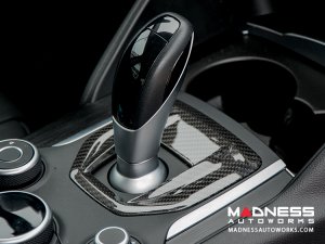 Alfa Romeo Stelvio Shift Gate Trim Panel - Carbon Fiber - Pre '20 Models Alfa Romeo Stelvio Shift Gate Trim Panel - Carbon Fiber - Pre '20 Models